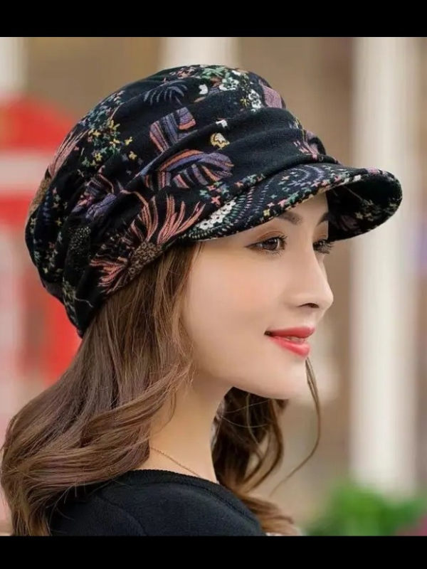 Women's Newsboy Cap - Floral