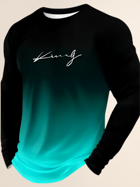 Gradient "King" Printed Tee