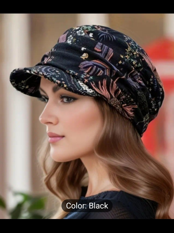 Women's Newsboy Cap - Floral