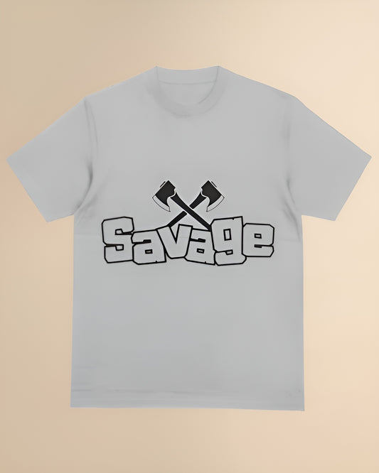 Savage Printed Tee | Grey