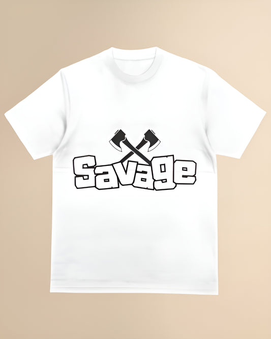 Savage Printed Tee | White
