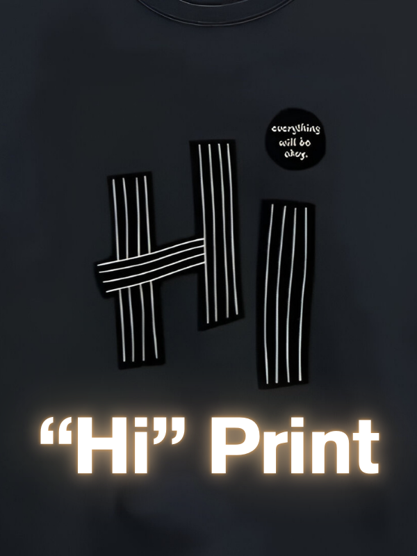 Men's Casual "Hi" Printed Tee