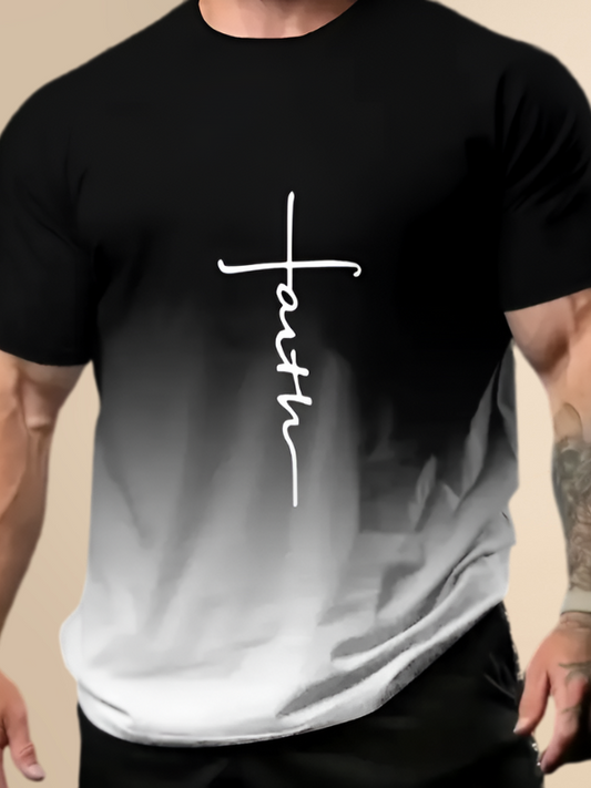 Gradient "Faith" Printed Tee