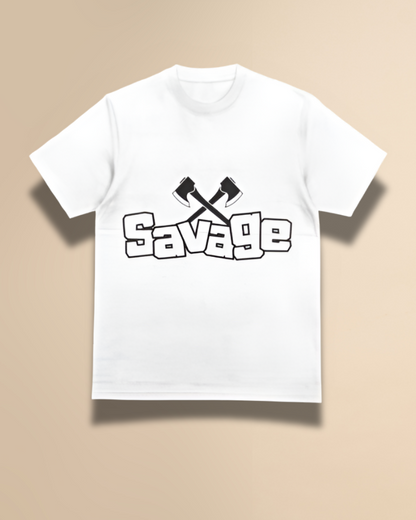 Savage Printed Tee | White